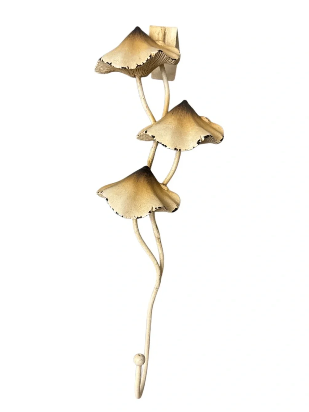 Neutral Beige Metal Mushroom Over Door Wreath Hook - Decorative Home Wall Decor
